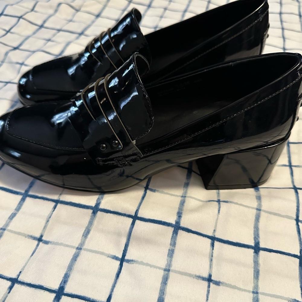 Black shiny loafers